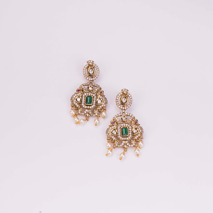 Necklace - Adorable Enchanted Mehendi Plated Necklcace Set - Opal Touch
