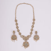 Necklace - Adorable Enchanted Mehendi Plated Necklcace Set - Opal Touch