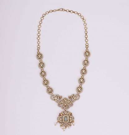 Necklace - Adorable Enchanted Mehendi Plated Necklcace Set - Opal Touch