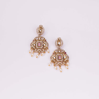 Necklace - Adorable Enchanted Mehendi Plated Necklcace Set - Opal Touch