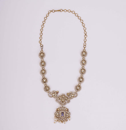 Necklace - Adorable Enchanted Mehendi Plated Necklcace Set - Opal Touch