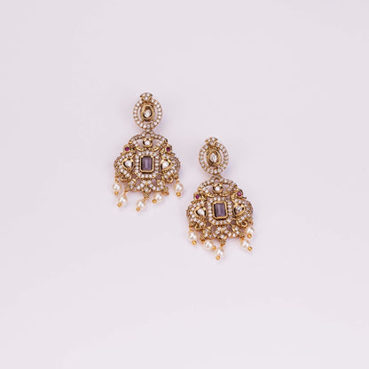 Necklace - Adorable Enchanted Mehendi Plated Necklcace Set - Opal Touch