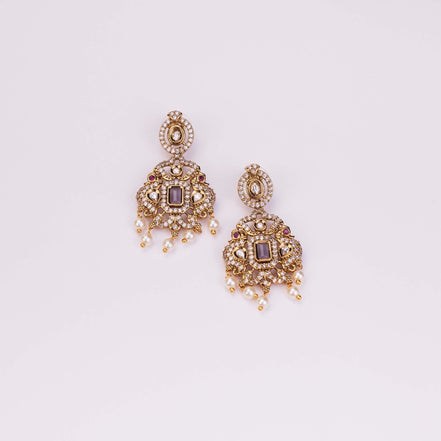 Necklace - Adorable Enchanted Mehendi Plated Necklcace Set - Opal Touch