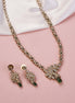Necklace - Adorned Dewdrop Mehendi Plated Necklace Set - Opal Touch