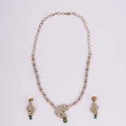 Necklace - Adorned Dewdrop Mehendi Plated Necklace Set - Opal Touch