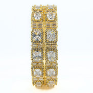 Alluring Party Wear Gold Bangles (Pack of 2) Golden - Opal Touch