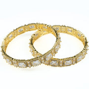 Alluring Party Wear Gold Bangles (Pack of 2) Golden - Opal Touch