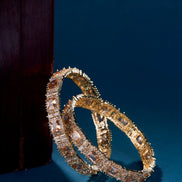 Alluring Party Wear Gold Bangles (Pack of 2) Golden - Opal Touch