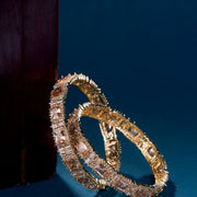 Alluring Party Wear Gold Bangles (Pack of 2) Golden - Opal Touch