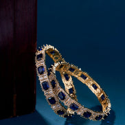 Alluring Party Wear Gold Bangles (Pack of 2) - Opal Touch