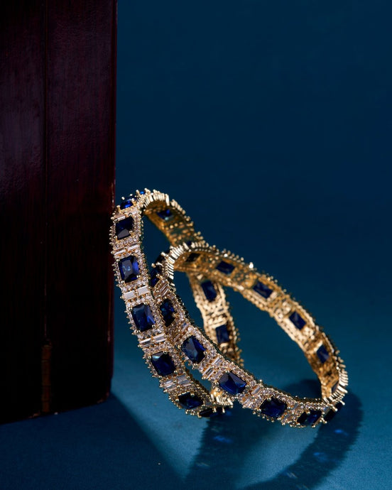 Alluring Party Wear Gold Bangles (Pack of 2) - Opal Touch