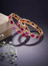 Alluring Party Wear Gold Bangles (Pack of 2) Red - Opal Touch