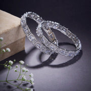 Opal Touch - Alluring Party Wear Rhodium Bangles (Pack of 2) - Bangles