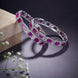 Opal Touch - Alluring Party Wear Rhodium Bangles (Pack of 2) - Bangles