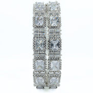 Alluring Party Wear Rhodium Bangles (Pack of 2) - Opal Touch