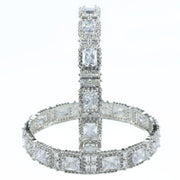 Alluring Party Wear Rhodium Bangles (Pack of 2) - Opal Touch