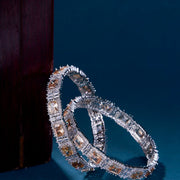 Opal Touch - Alluring Party Wear Rhodium Bangles (Pack of 2) - Bangles