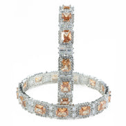 Alluring Party Wear Rhodium Bangles (Pack of 2) - Opal Touch