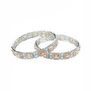 Alluring Party Wear Rhodium Bangles (Pack of 2) - Opal Touch