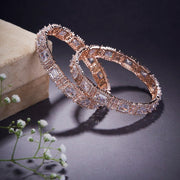 Opal Touch - Alluring Party Wear Rose Gold Bangles (Pack of 2) - Bangles