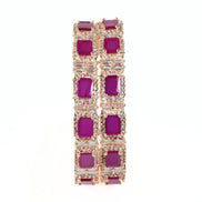 Alluring Party Wear Rose Gold Bangles (Pack of 2) - Opal Touch