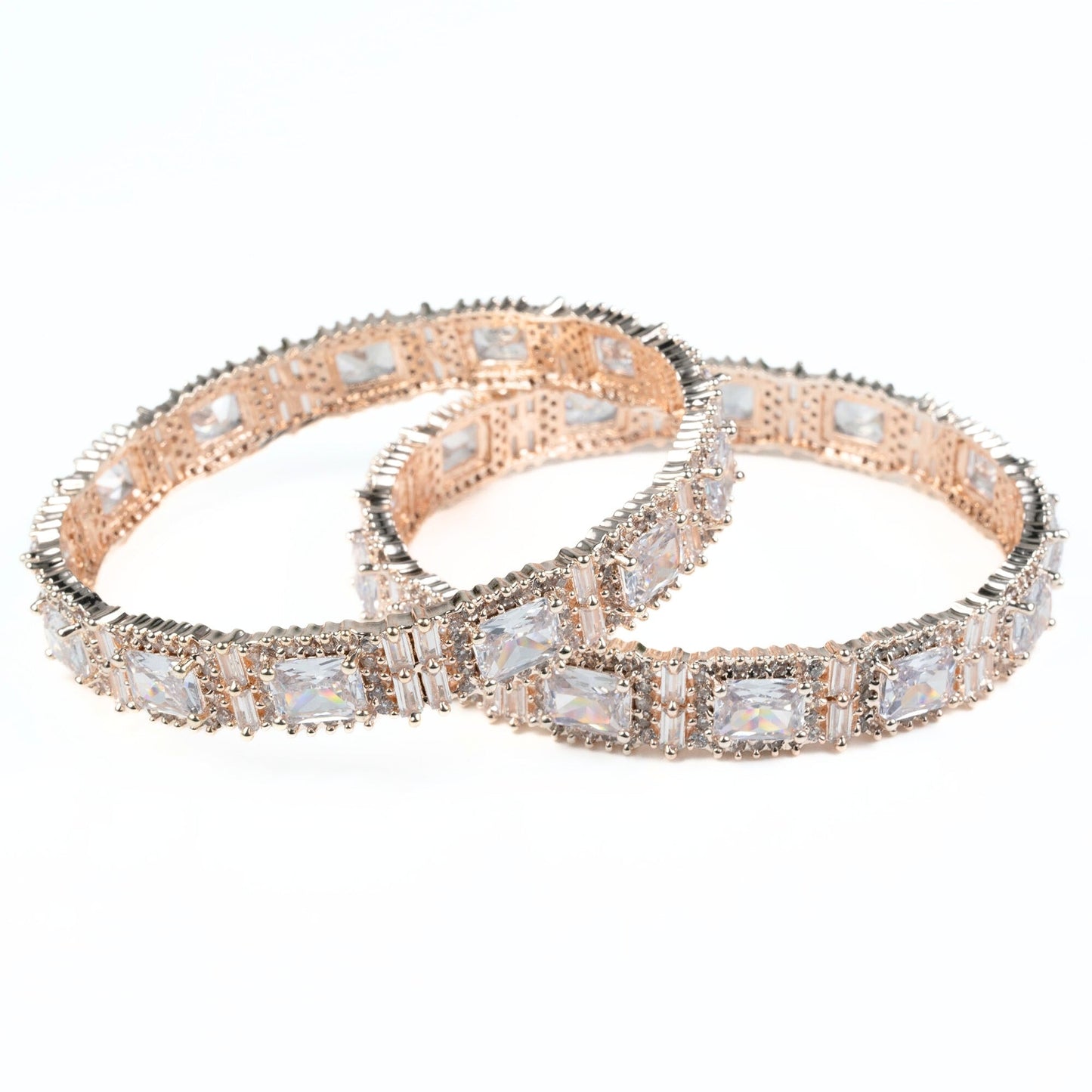 Alluring Party Wear Rose Gold Bangles (Pack of 2) - Opal Touch