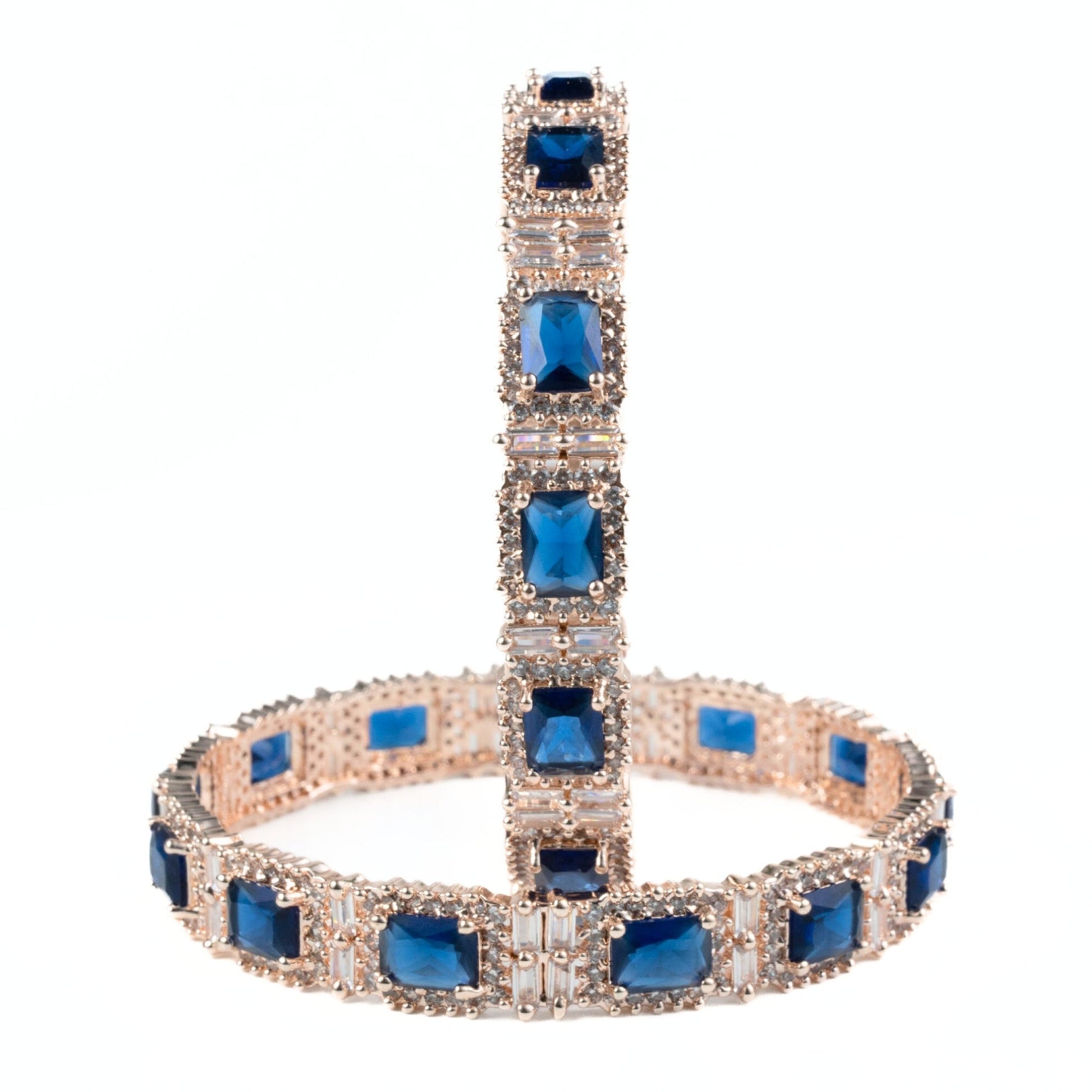 Alluring Party Wear Rose Gold Bangles (Pack of 2) - Opal Touch