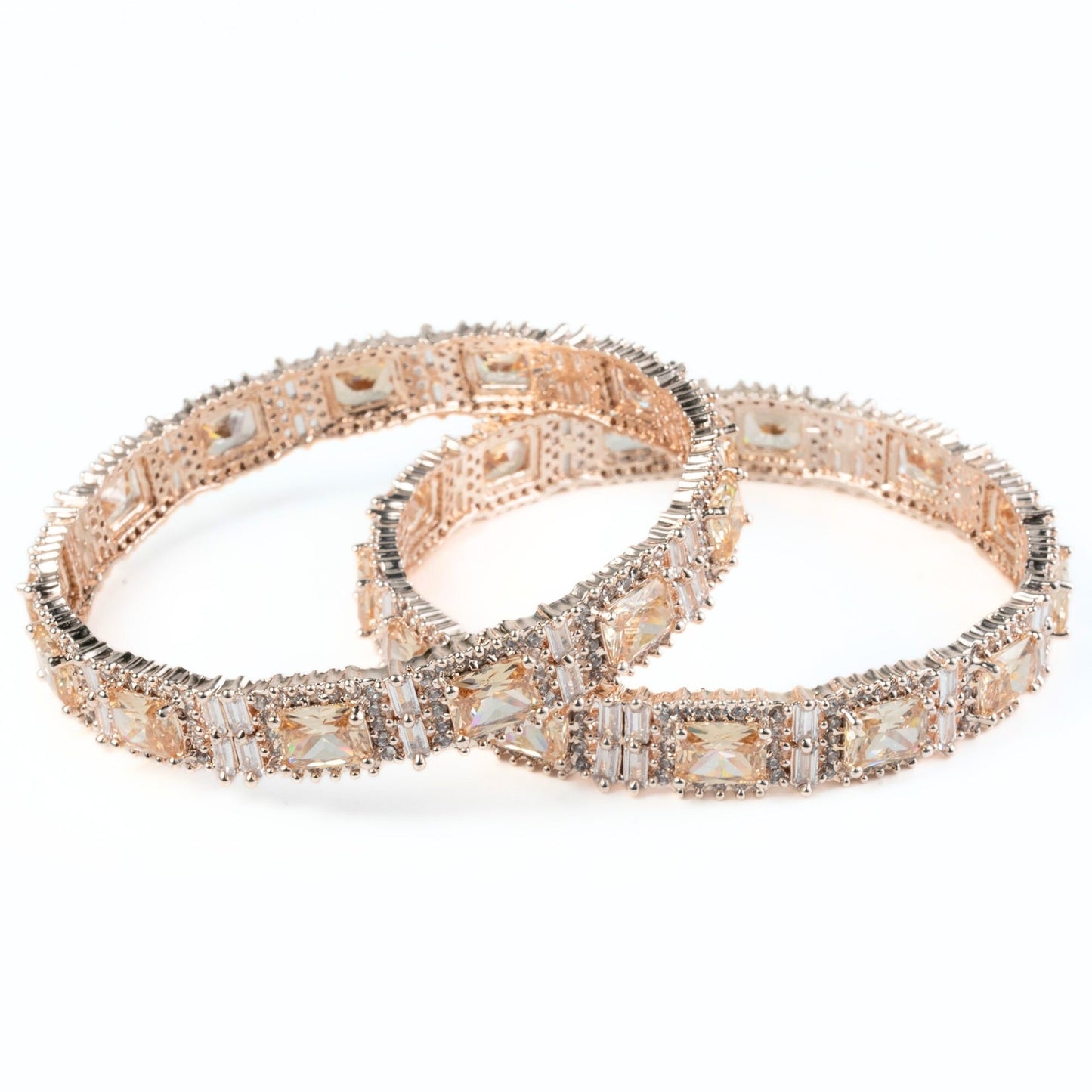 Alluring Party Wear Rose Gold Bangles (Pack of 2) - Opal Touch