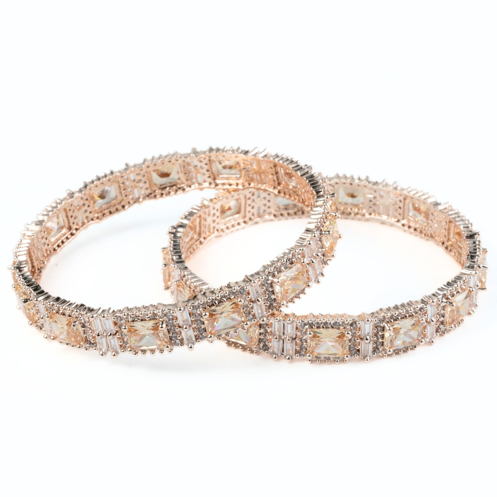 Alluring Party Wear Rose Gold Bangles (Pack of 2) - Opal Touch