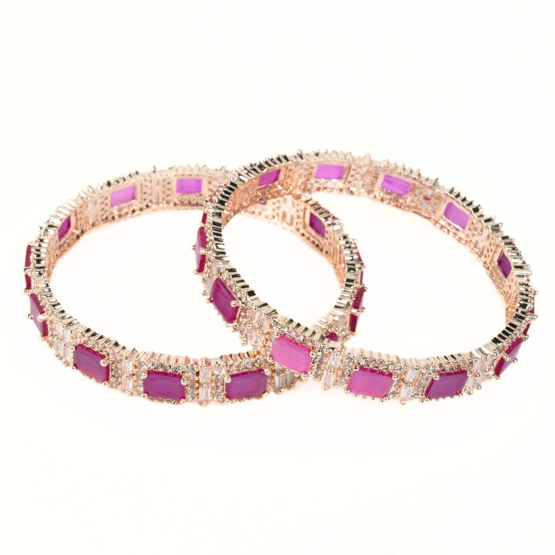 Alluring Party Wear Rose Gold Bangles (Pack of 2) - Opal Touch