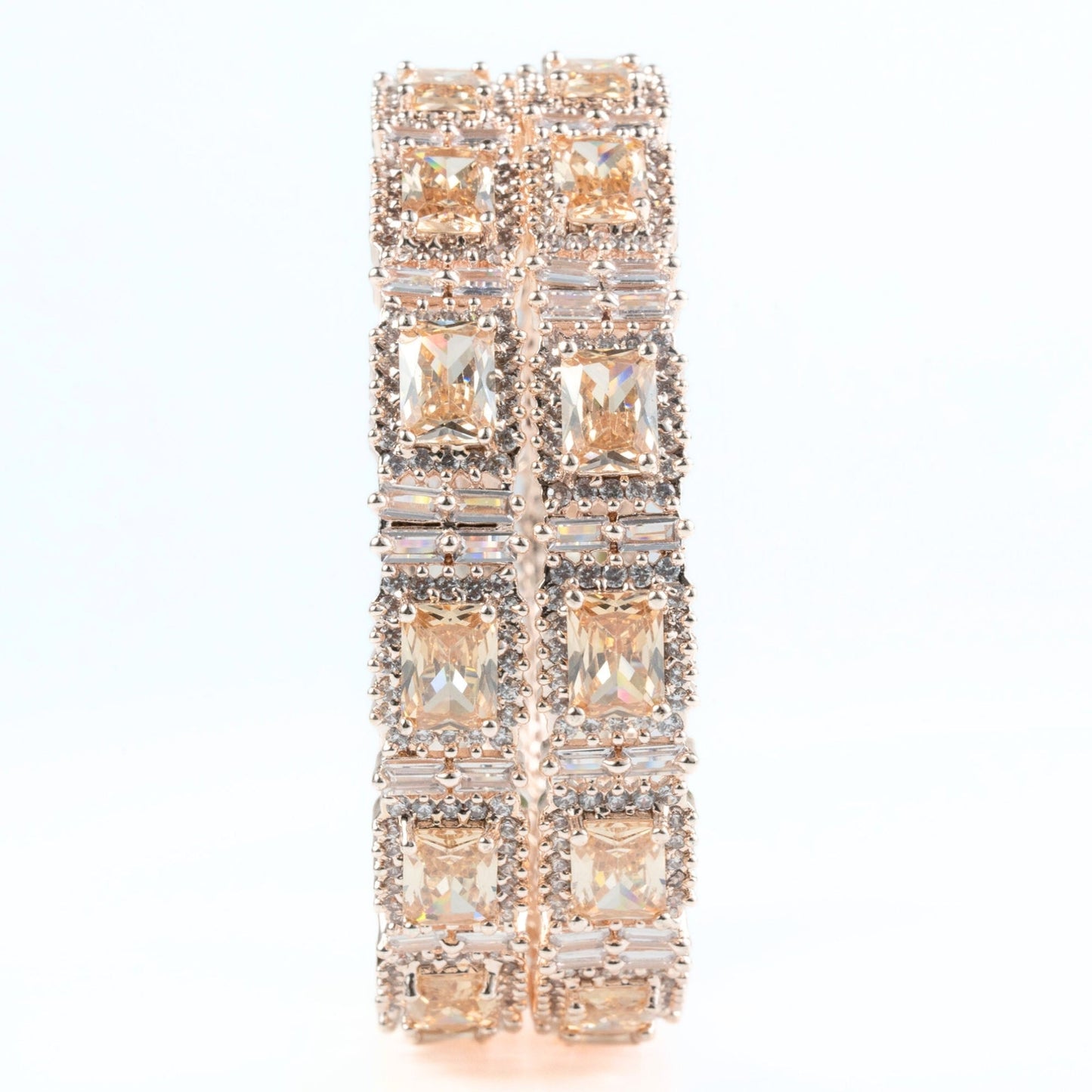 Alluring Party Wear Rose Gold Bangles (Pack of 2) - Opal Touch