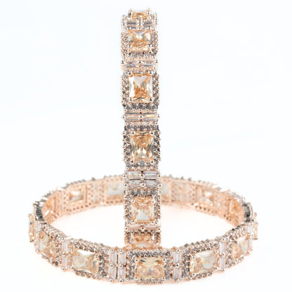 Alluring Party Wear Rose Gold Bangles (Pack of 2) - Opal Touch