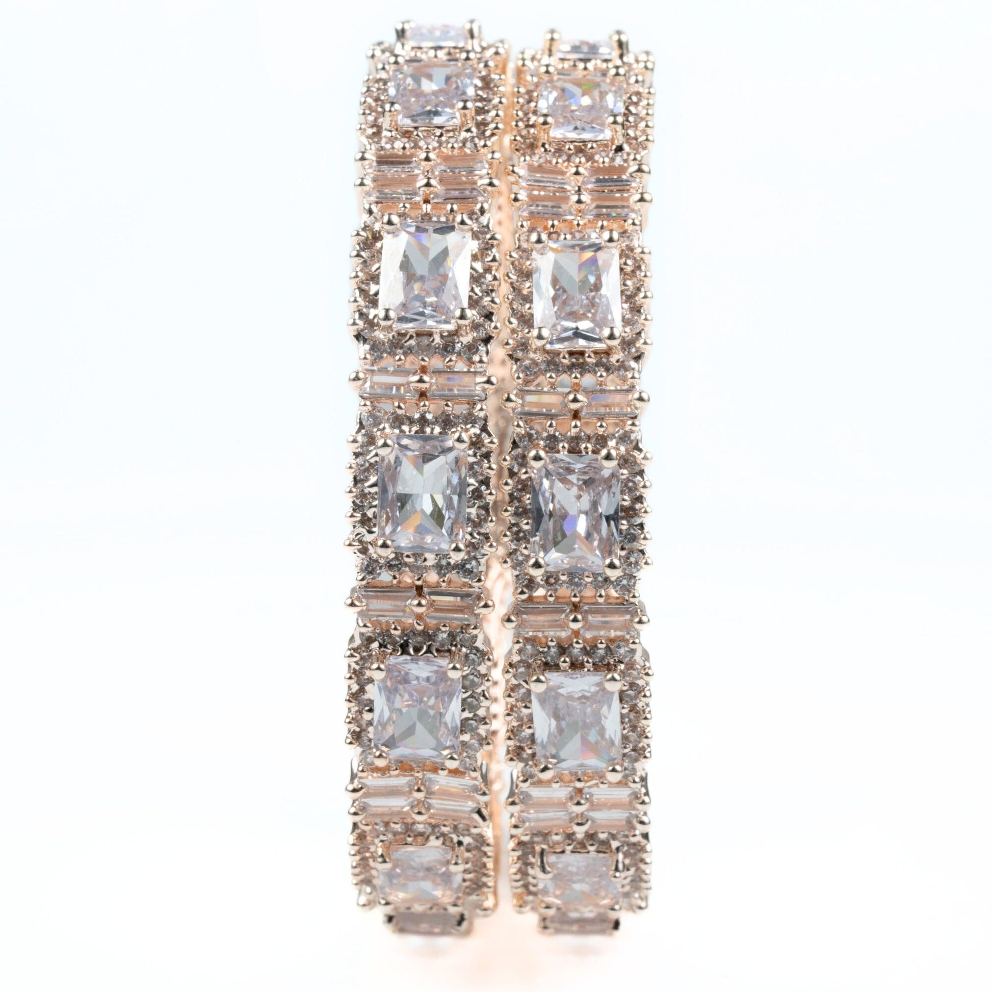 Alluring Party Wear Rose Gold Bangles (Pack of 2) - Opal Touch