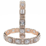 Alluring Party Wear Rose Gold Bangles (Pack of 2) - Opal Touch
