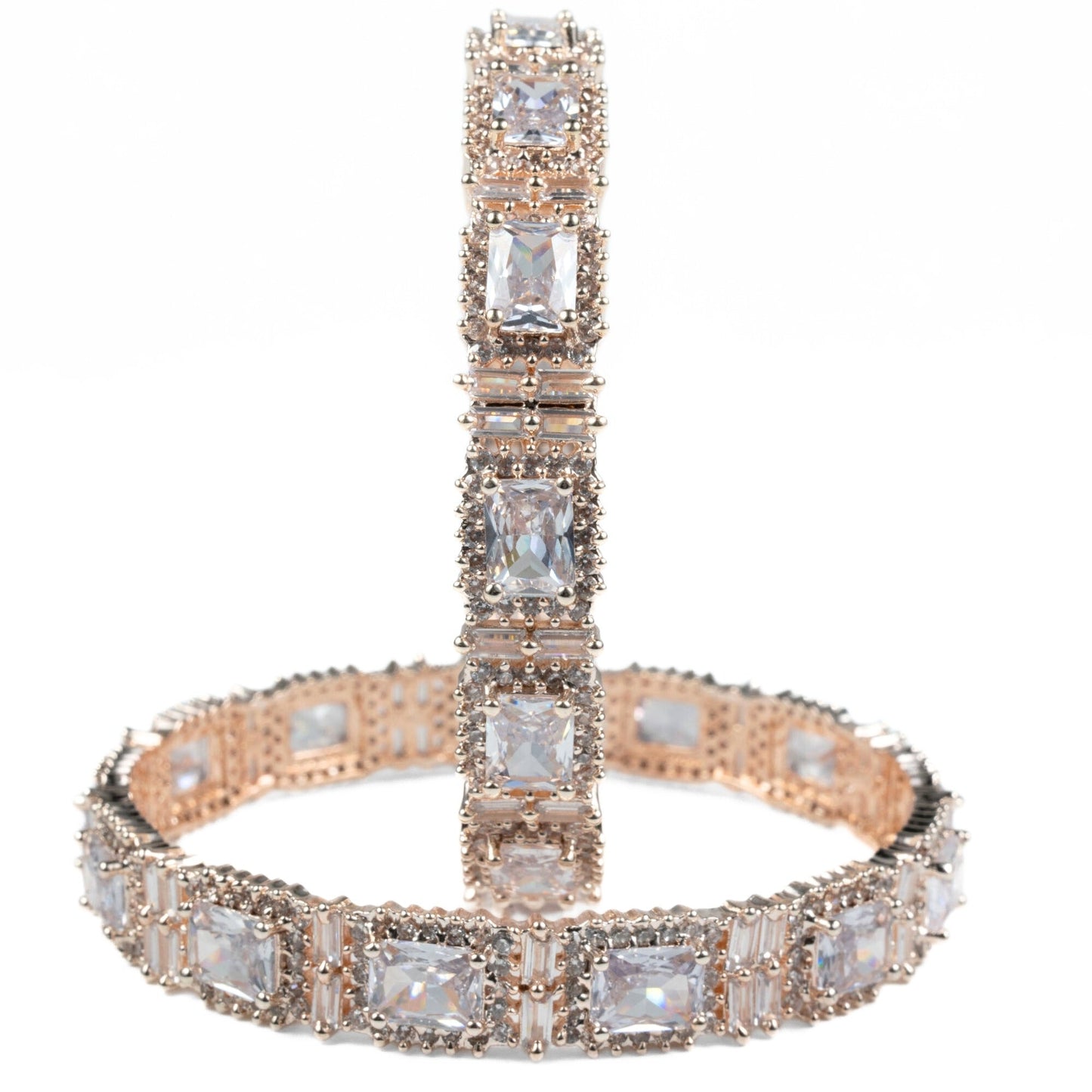 Alluring Party Wear Rose Gold Bangles (Pack of 2) - Opal Touch