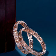 Opal Touch - Alluring Party Wear Rose Gold Bangles (Pack of 2) - Bangles