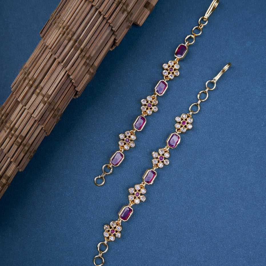 Opal Touch - Alluring Red-White Ear Chain - Ear chain (Matil)