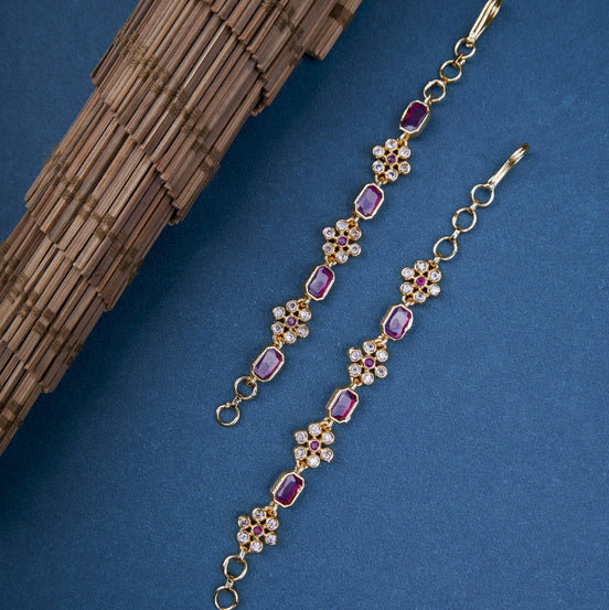 Opal Touch - Alluring Red-White Ear Chain - Ear chain (Matil)