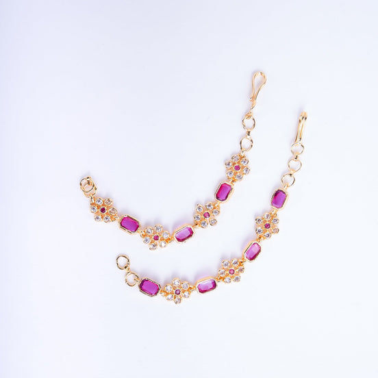 Opal Touch - Alluring Red-White Ear Chain - Ear chain (Matil)