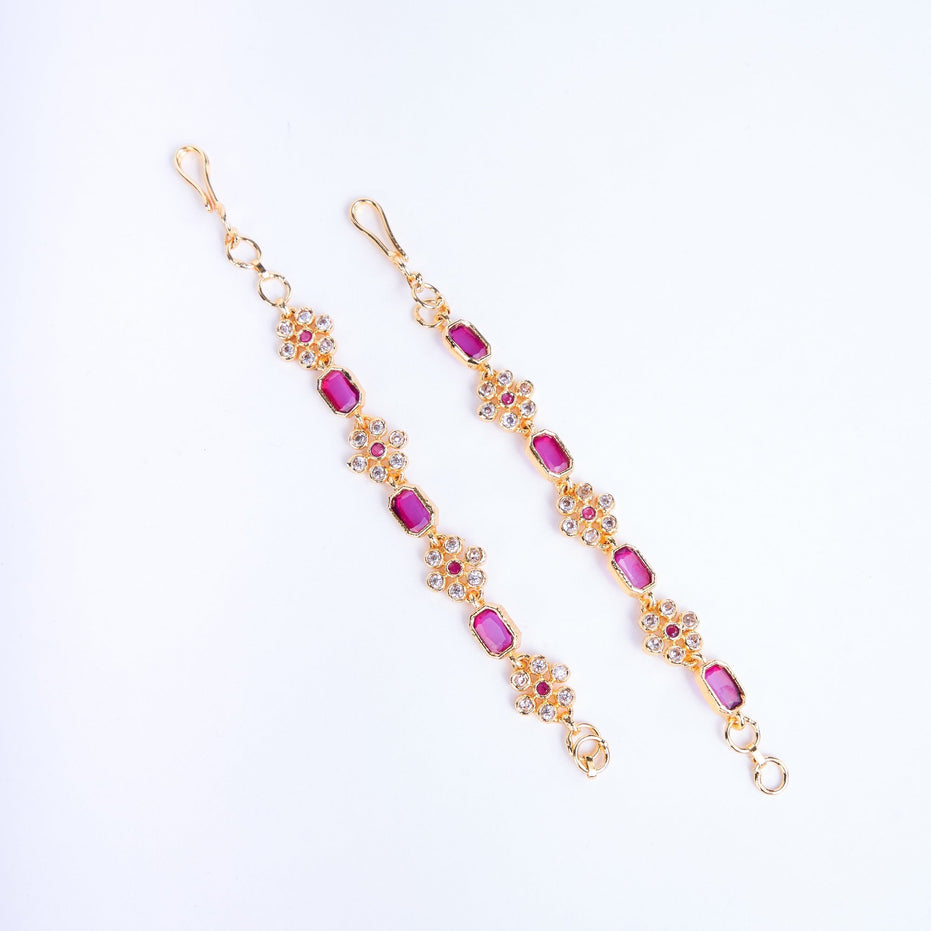 Opal Touch - Alluring Red-White Ear Chain - Ear chain (Matil)