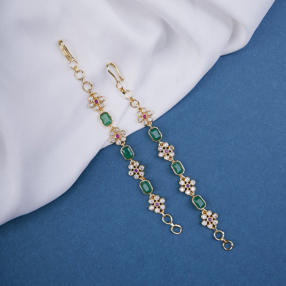 Opal Touch - Alluring Red-White Ear Chain - Ear chain (Matil)
