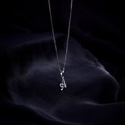 Opal Touch - Alphabet A Rhodium Locket with 18 Inch Chain | Opal Touch - Locket Set