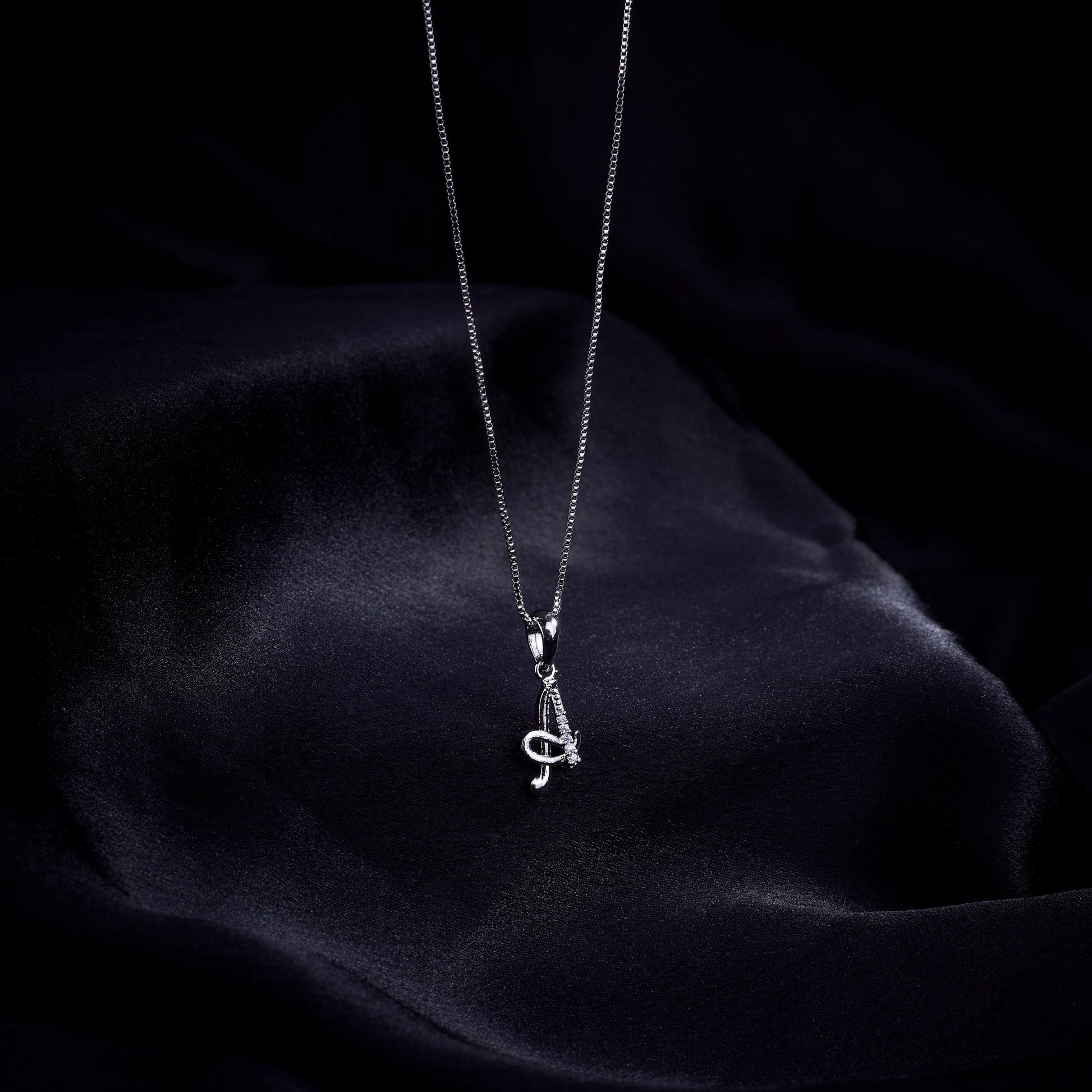 Opal Touch - Alphabet A Rhodium Locket with 18 Inch Chain | Opal Touch - Locket Set