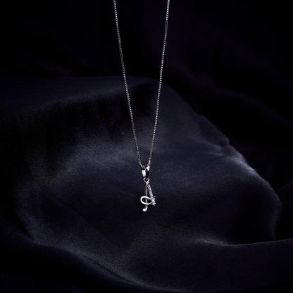 Opal Touch - Alphabet A Rhodium Locket with 18 Inch Chain | Opal Touch - Locket Set