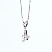Opal Touch - Alphabet A Rhodium Locket with 18 Inch Chain | Opal Touch - Locket Set