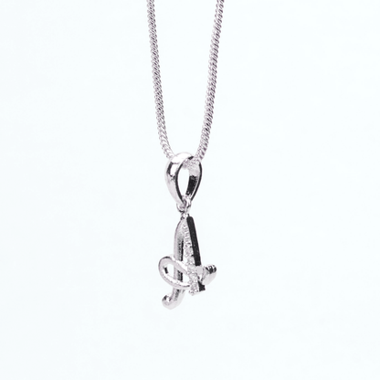 Opal Touch - Alphabet A Rhodium Locket with 18 Inch Chain | Opal Touch - Locket Set