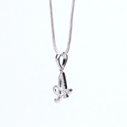 Opal Touch - Alphabet A Rhodium Locket with 18 Inch Chain | Opal Touch - Locket Set