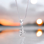 Opal Touch - Alphabet A Rhodium Locket with 18 Inch Chain | Opal Touch - Locket Set