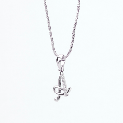 Opal Touch - Alphabet A Rhodium Locket with 18 Inch Chain | Opal Touch - Locket Set