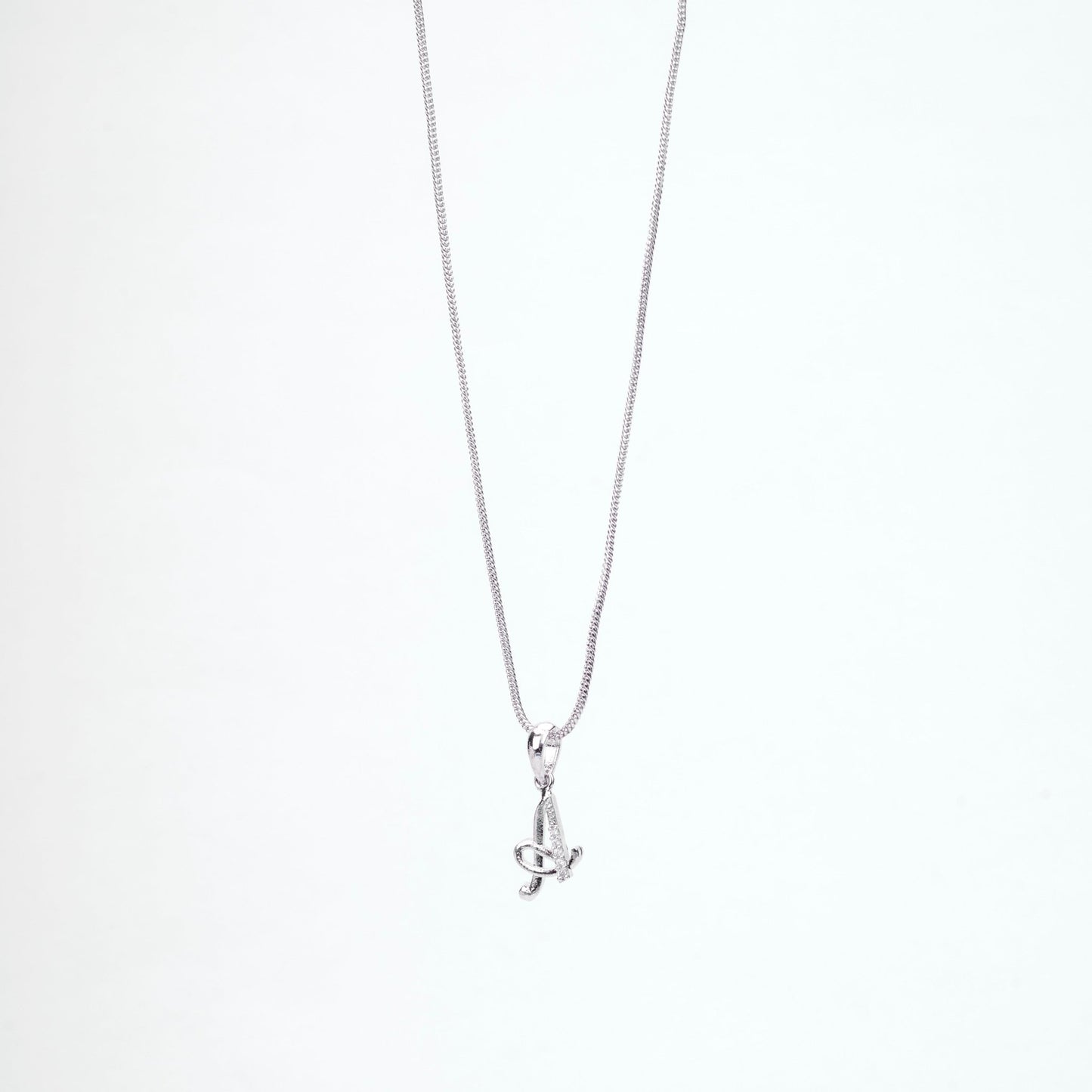 Opal Touch - Alphabet A Rhodium Locket with 18 Inch Chain | Opal Touch - Locket Set